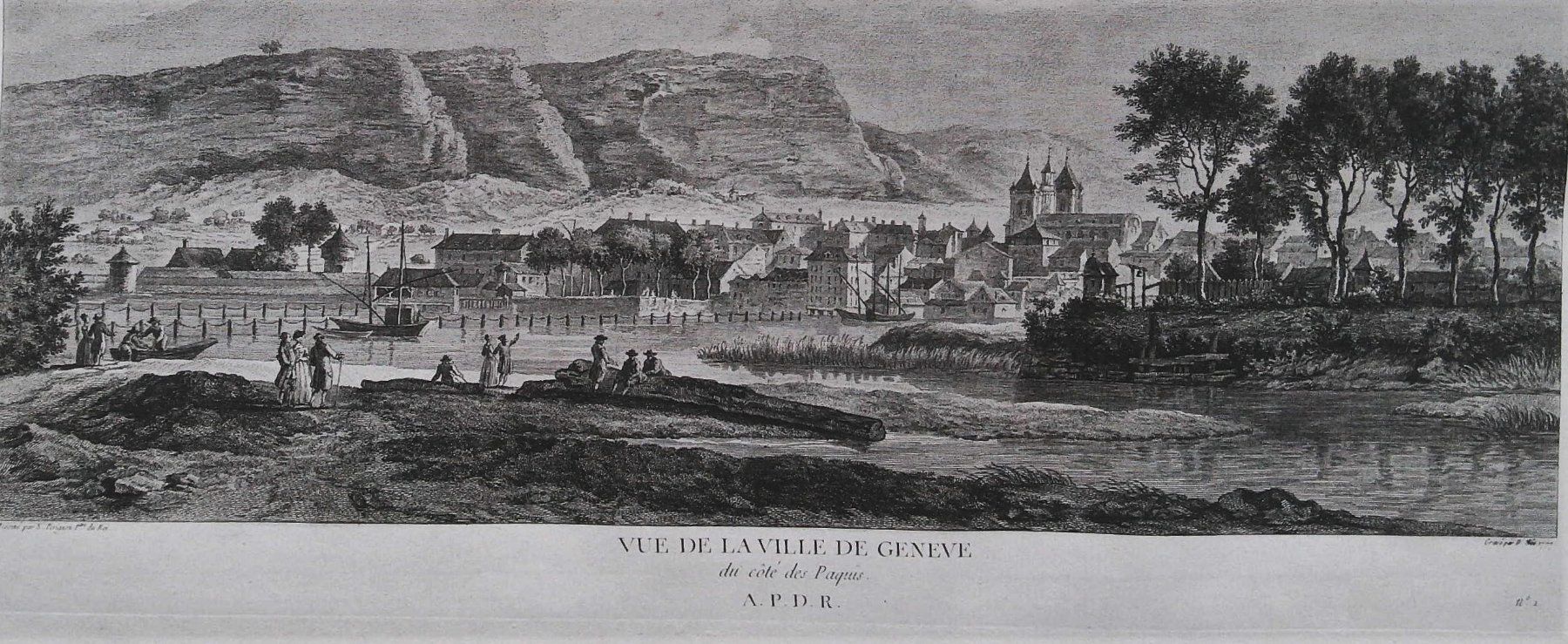 Incisioni: Genève Originalkupferstich von Perignon 1780 – Usato da Rafz venduto da Helvet32 1
