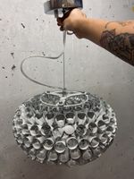 Tomasucci Meteora lamp with chrome metal tube shade