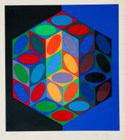 Victor Vasarely, mehrfarbige Lithographie