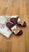 Hermès Sandalen, Braun/Weinrot, Grösse 40, Neu