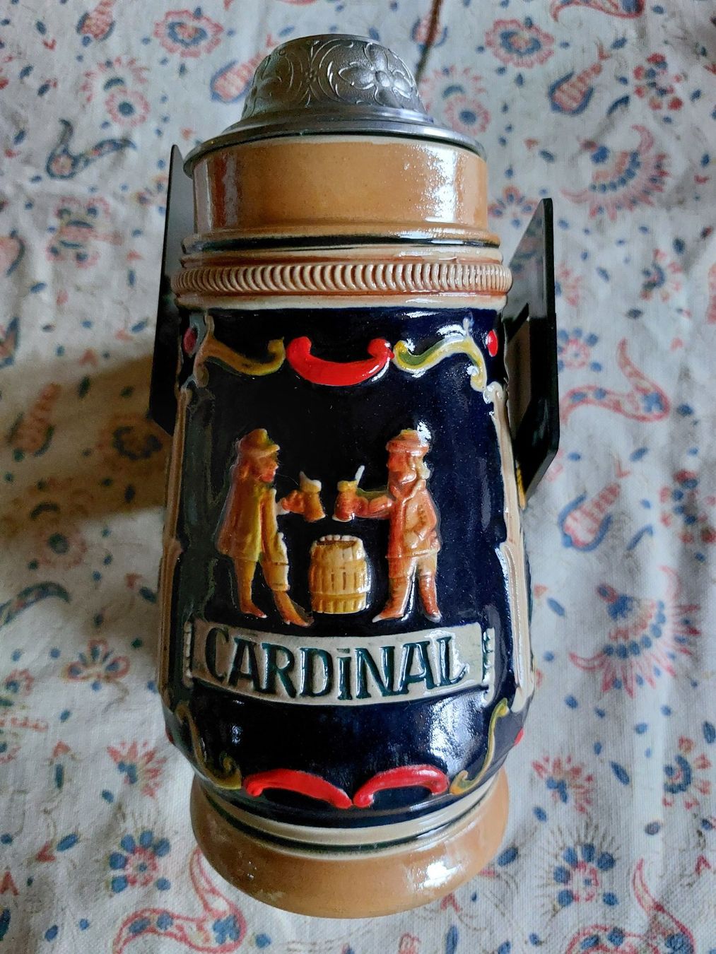 Cardinal Gläser: Schöner Bierkrug mit Zinndeckel, Cardinal Bier – Gebraucht aus Horgen von Angel0010 3