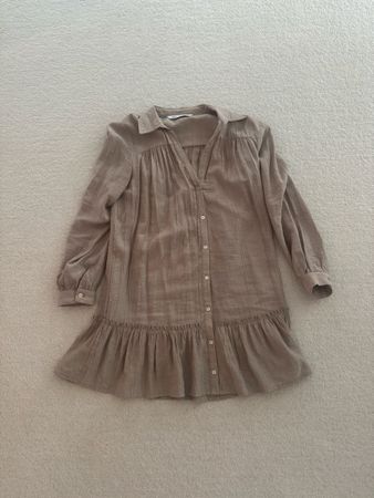 Beige Longbluse / Kurzkleid