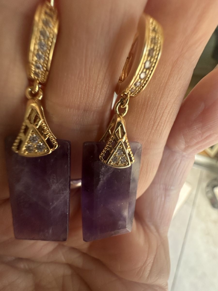 Ohrringe & -stecker: Ohrringe mit Amethyst   HANDARBEIT  – Neu und originalverpackt aus Kriens von Hortensie6 2