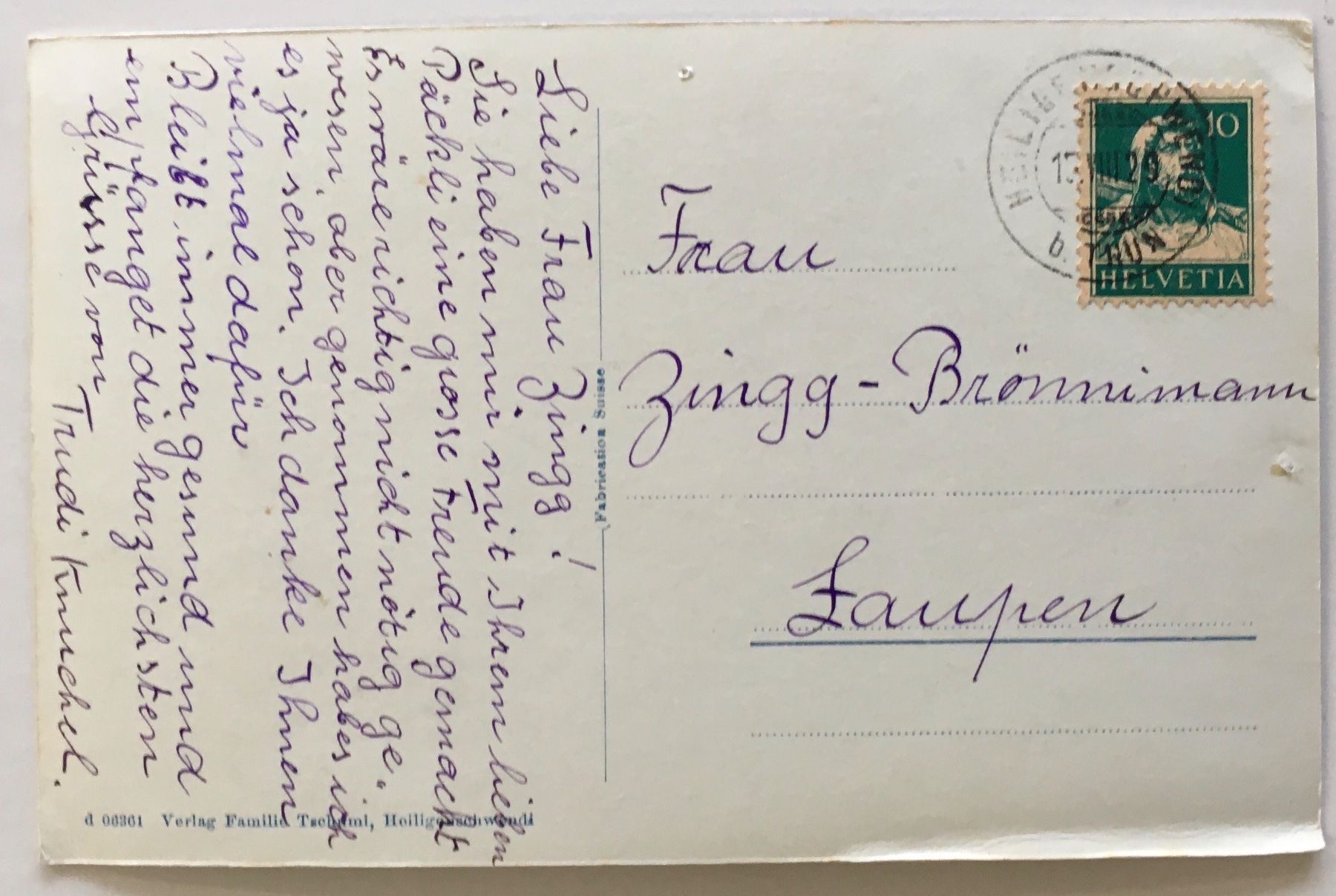 Cartoline postali: Sanatorium Heiligenschwendi bei Thun, 1920 – Usato da Frauenfeld venduto da Merk52 1