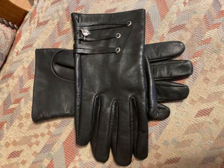 DIESEL Leder Handschuhe schwarz unisex