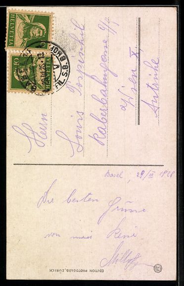 Cartoline postali: Basel, Mittlere Rheinbrücke, Münster,  – Usato da Berlin venduto da bartko-reher 1