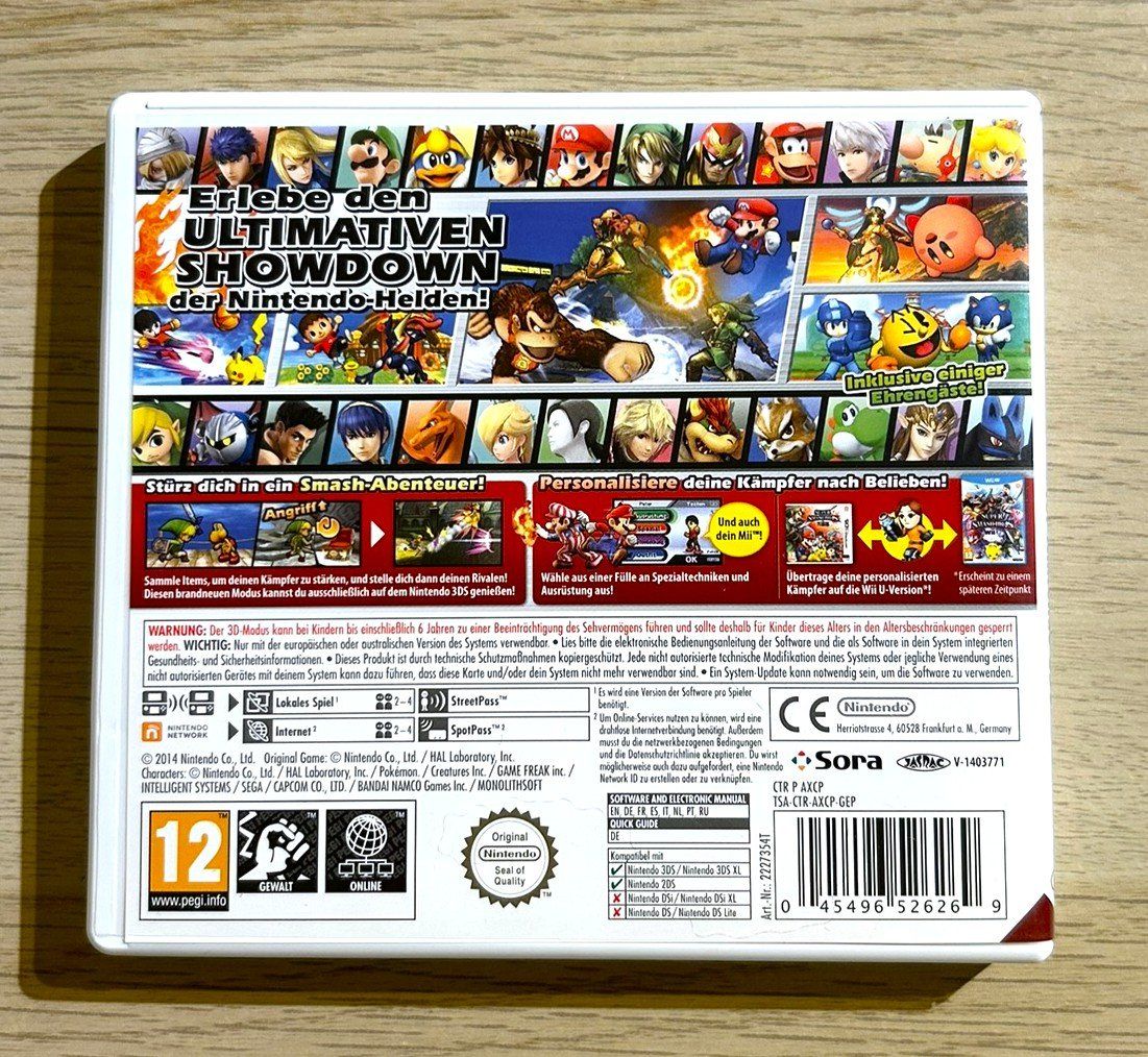 Nintendo Giochi: Super Smash Bros Nintendo 3DS – Usato da St. Gallen venduto da Alpine.Arcade 1