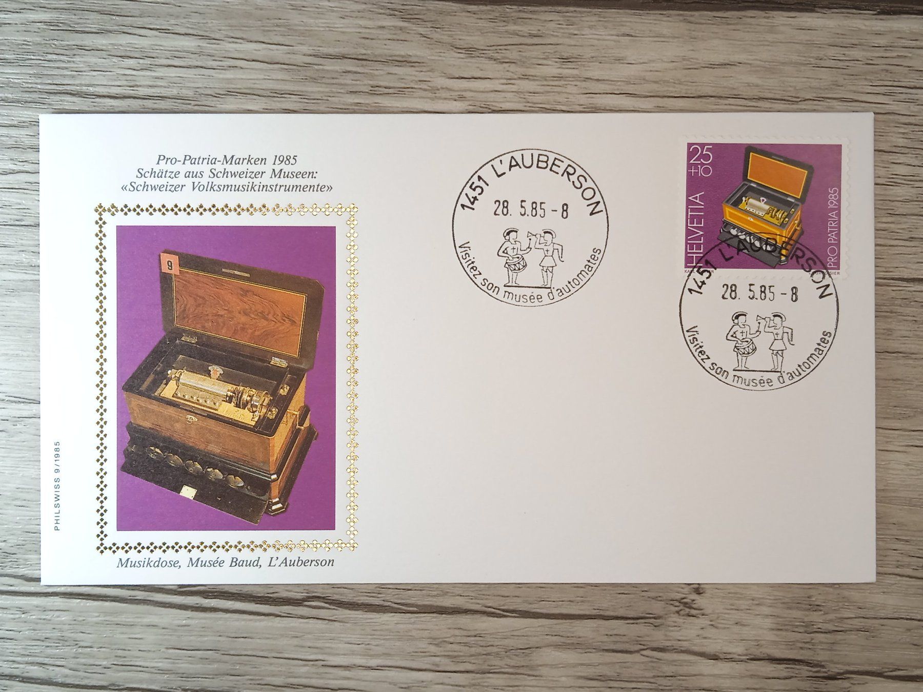 Tutti i francobolli: TR51 Enveloppe + Timbre Suisse 1985 – Usato da Cousset venduto da Patrick_Collections