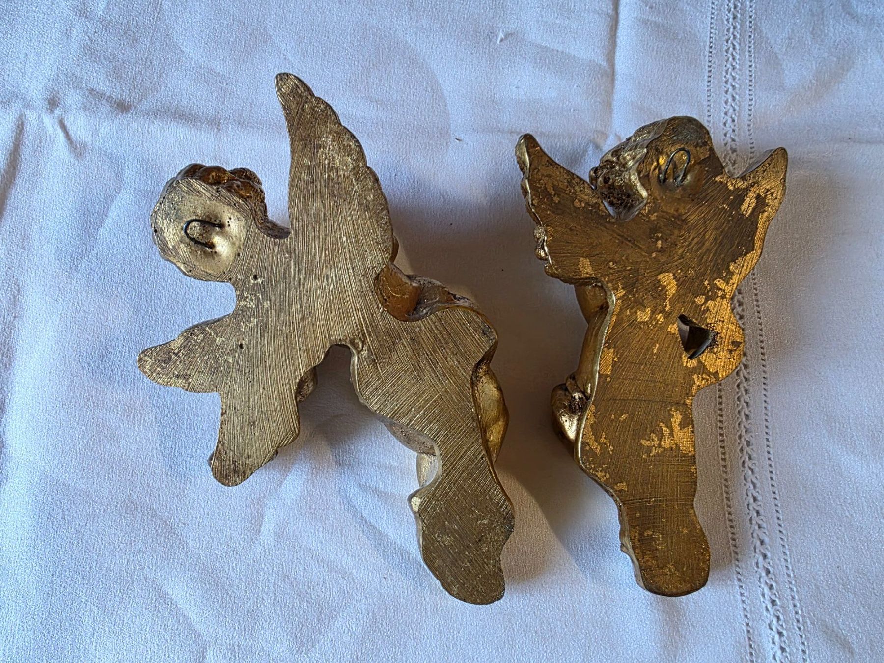 Figuren: 2 goldene Engel Metall Putten 20cm – Gebraucht aus Walterswil BE von Lonitti 4
