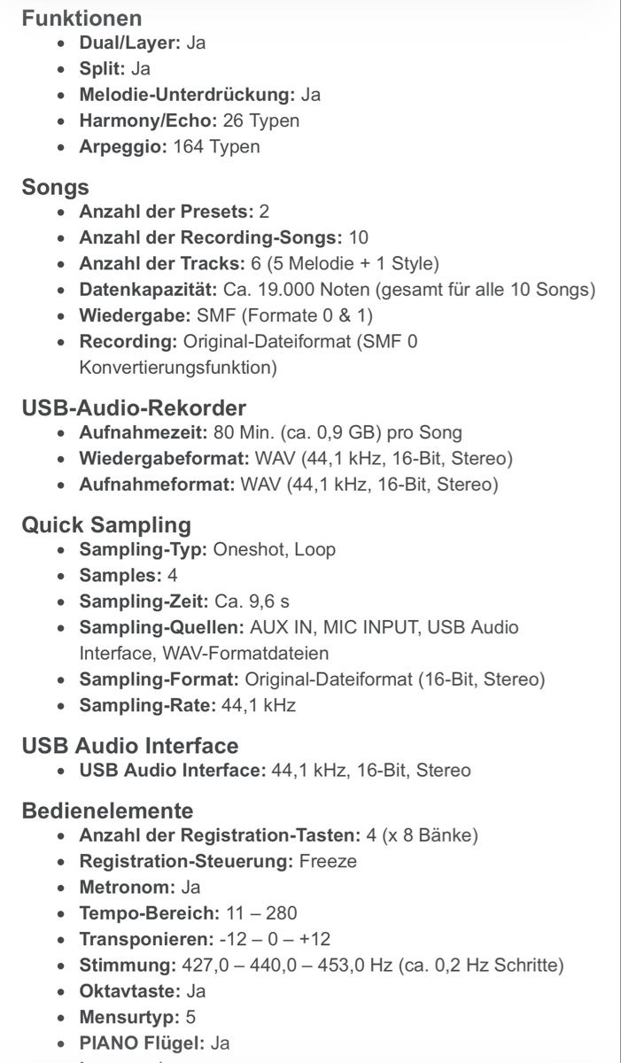 Yamaha Instruments de musique: Yamaha PSR E483 Portable Keyboard – Neuf (Voir description) à Wallisellen par Mercatura 4