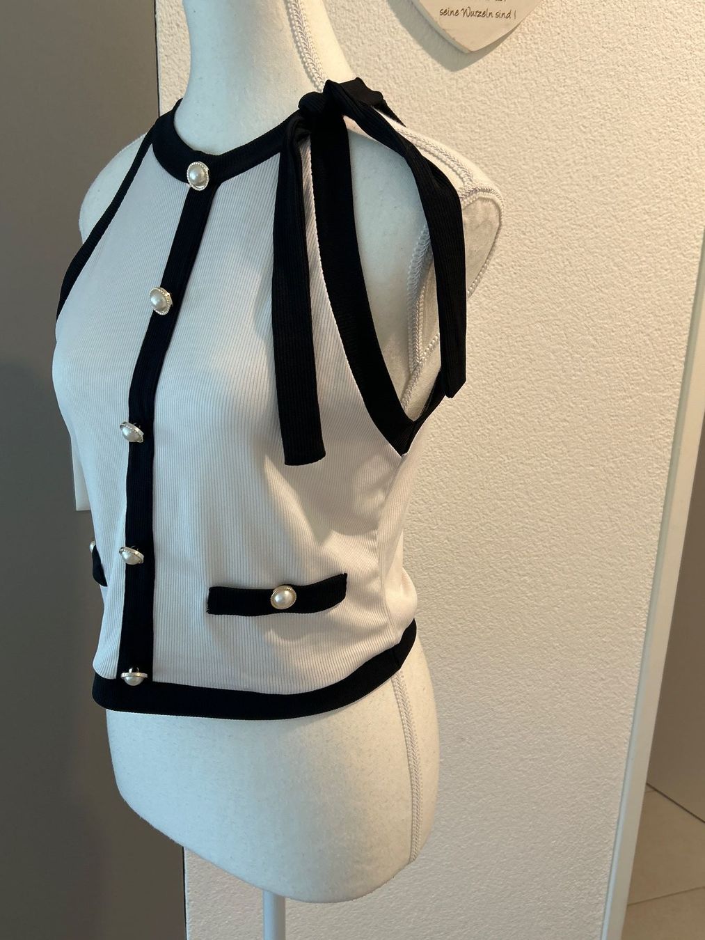 Tops: Damen Top weiss/schwarz Grösse L – Gebraucht aus Brunnen von Nala2929 4