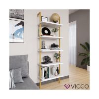 Loft Bücherregal AVA - Gold/Weiss - Standregal - Wandregal