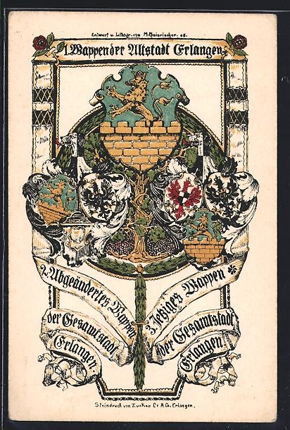 Entiers postaux: Erlangen, 1. Wappen der Stadt mit Eichen – D'occasion à Berlin par bartko-reher