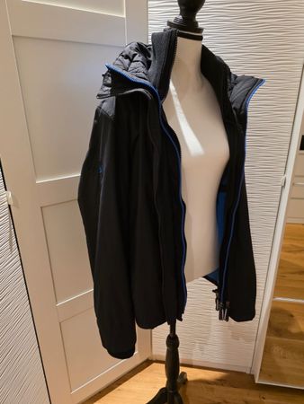 Superdry Übergangsjacke, Schwarz/Blau, Gr. XL, Top!