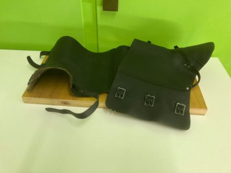 guêtre en cuir véritable des années 80