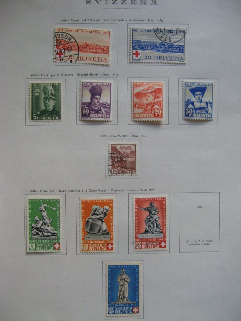 Tutti i francobolli: 1938 - 1940 auf 3 Sammelblättern – Usato da Frauenfeld venduto da Interessent1 2