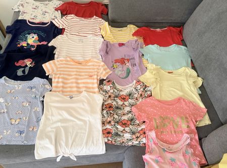Lot de 17 T-shirts d'été pour fille Taille 6-8 ans