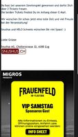 2 X Frauenfeld VIP Tickets für den Samstag