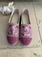 Chanel Espadrilles Rosa Grösse 37 Pailletten Leinen