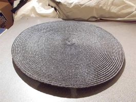 Tischset 4 Stück, schwarz, rund