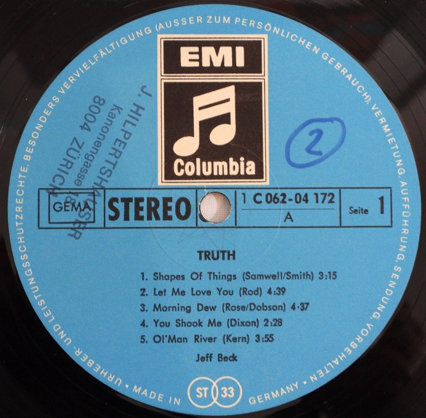 Dischi in vinile: JEFF BECK  TRUTH  LP 1969 – Usato da Dübendorf venduto da mar_85sd 3