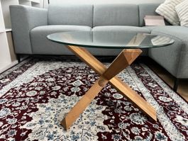 Couchtisch AGERBY Ø60 Glas/Eiche natur