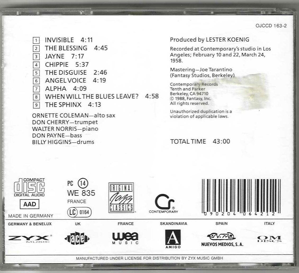CDs: Ornette Coleman – Something Else!!!! – D'occasion à Genève par CDLPBookS 1