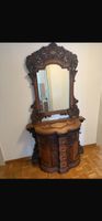 Antique hall console with mirror carved wood good condition