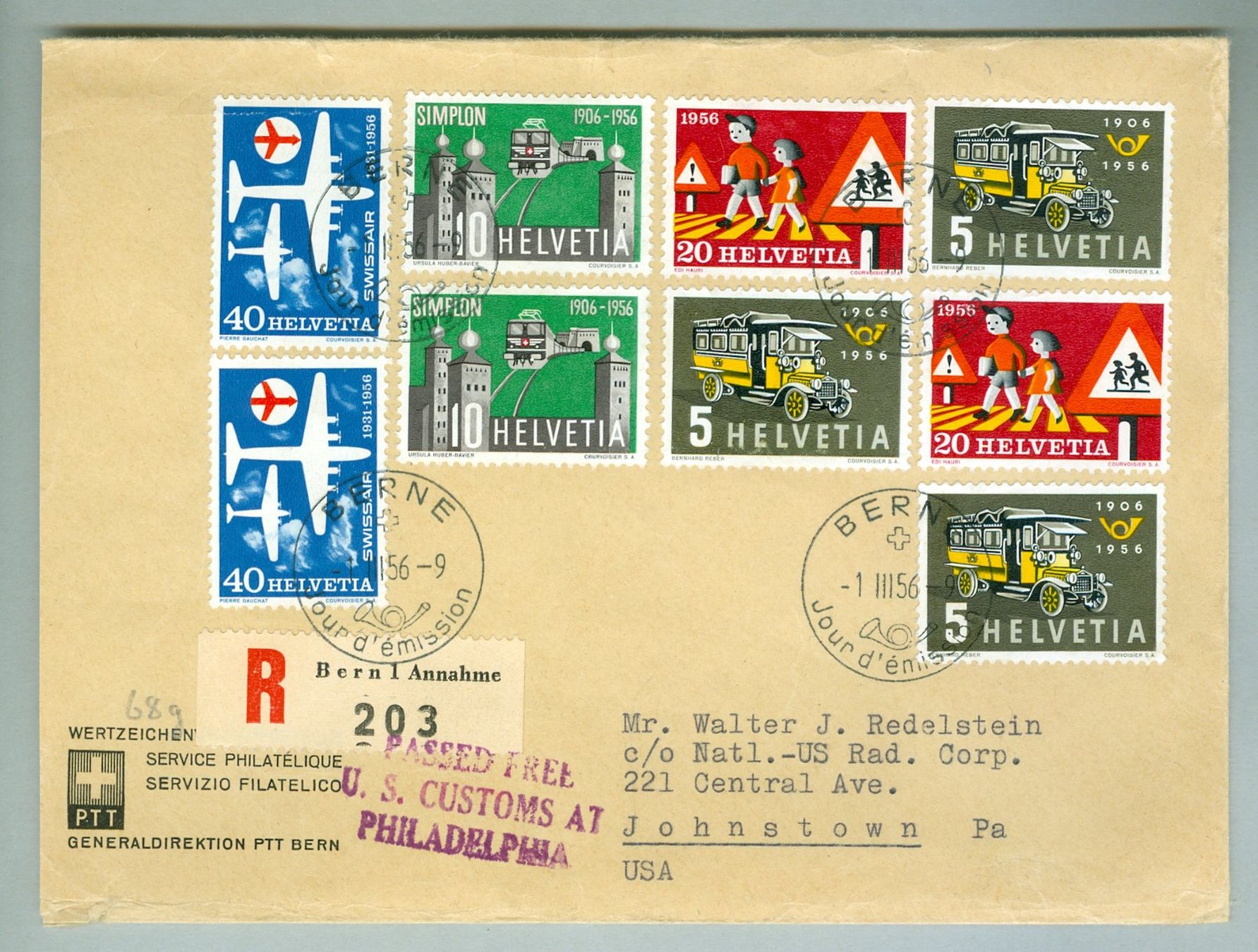 Tutti i francobolli: 1956 Schweiz Bedarfspost ET – Usato da Zürich venduto da yago-rot
