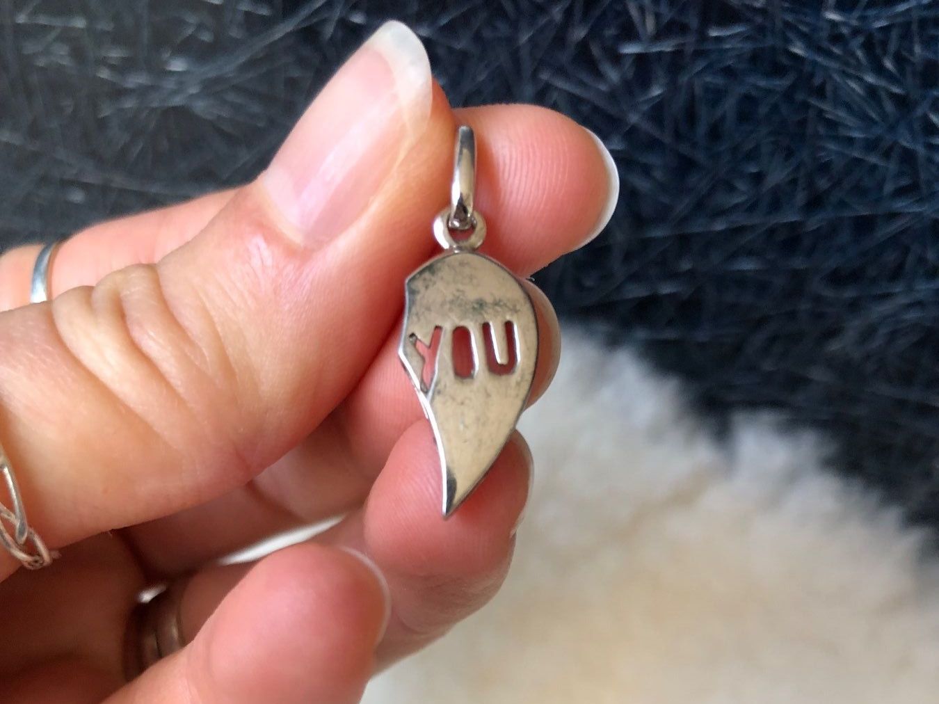 Ciondoli: Pendentif cœur séparable aile YOU argent 925 silver – Usato da St-Aubin FR venduto da Tiweety 2