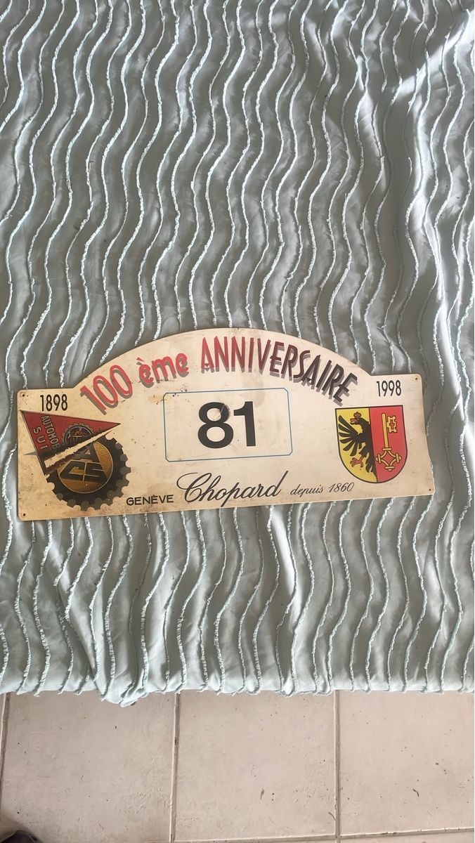 Chopard Insegne: Plaque Chopard 100ème Anniversaire 1898-1998 – Usato da Meyrin venduto da jul_km5p