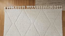 Carpet Cream Diamond Pattern with Tassels - new