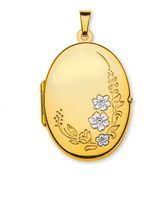 Anhänger Medaillon für Foto Gelbgold 750, oval