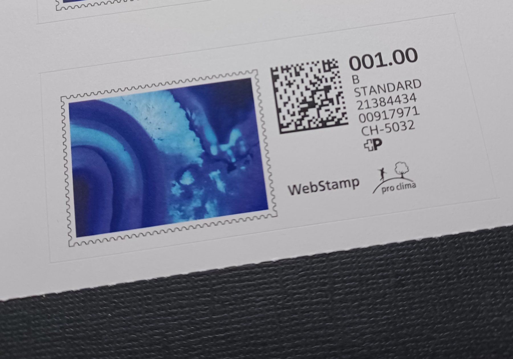 Alle Briefmarken: Privat-WebStamps,  Serie: Blue edition 3 ,  Bogen, à 6 Stk. – Gebraucht aus Aarau Rohr von mgvw 3