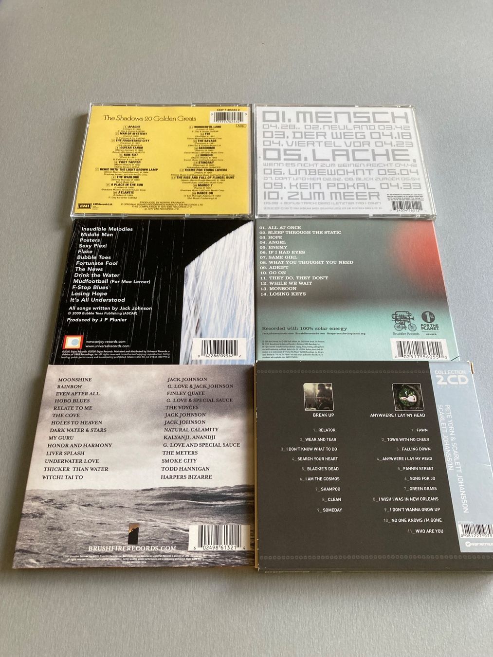 CDs: 6 CDs  Grönemeyer, Shadows, Jack Johnson – Gebraucht aus Wald ZH von Liedermacher 1