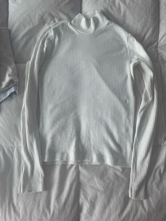 Brandy Melville Pull Blanc Col Montant Taille Unique Top 49