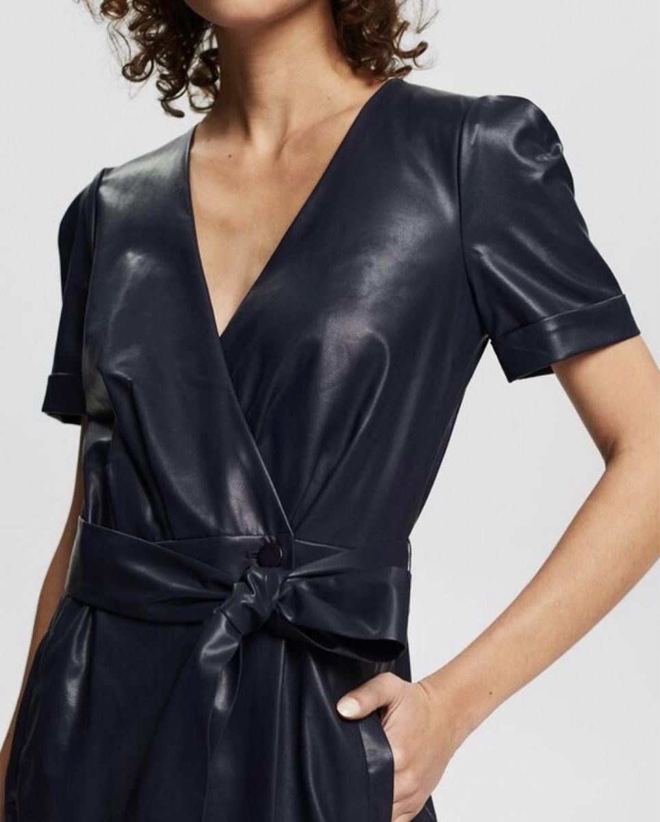 Esprit Vestiti: Kleid in Lederoptik - Navy – Nuovo e nell'imballaggio originale da Wittenbach venduto da bes_k8vr 3
