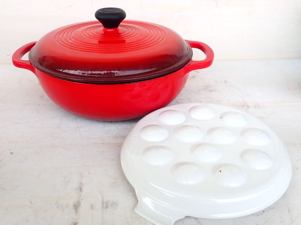 Gusseisen Pfanne Topf Pyrex Le Creuset Escargots Vintage | Kaufen auf ...