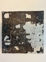 Antique NY painted ceiling tile, wall deco