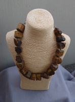 Schwere gelbe naturbelassene TigerAugen Nuggets Kette