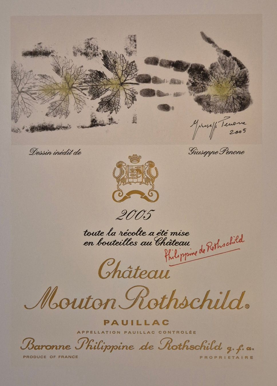 Grafiken & Lithographien: Mouton Rothschild Litho, 2005, Giuseppe Penone – Gebraucht aus Luzern von Louis-XVI
