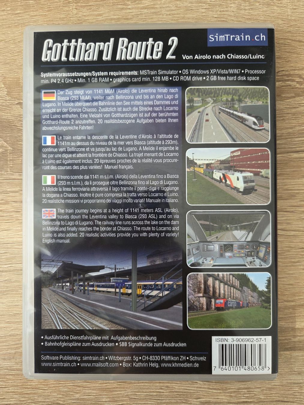 Spiele: Gotthard Route 2 for Microsoft Train Simulator Multilang- PC – Gebraucht aus Carouge GE von Franllo 1