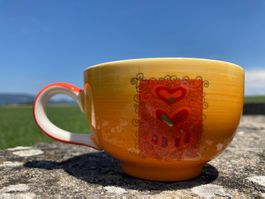 CHA CULT  TASSE MUG TEETASSE KAFFEETASSE HANDBEMALT