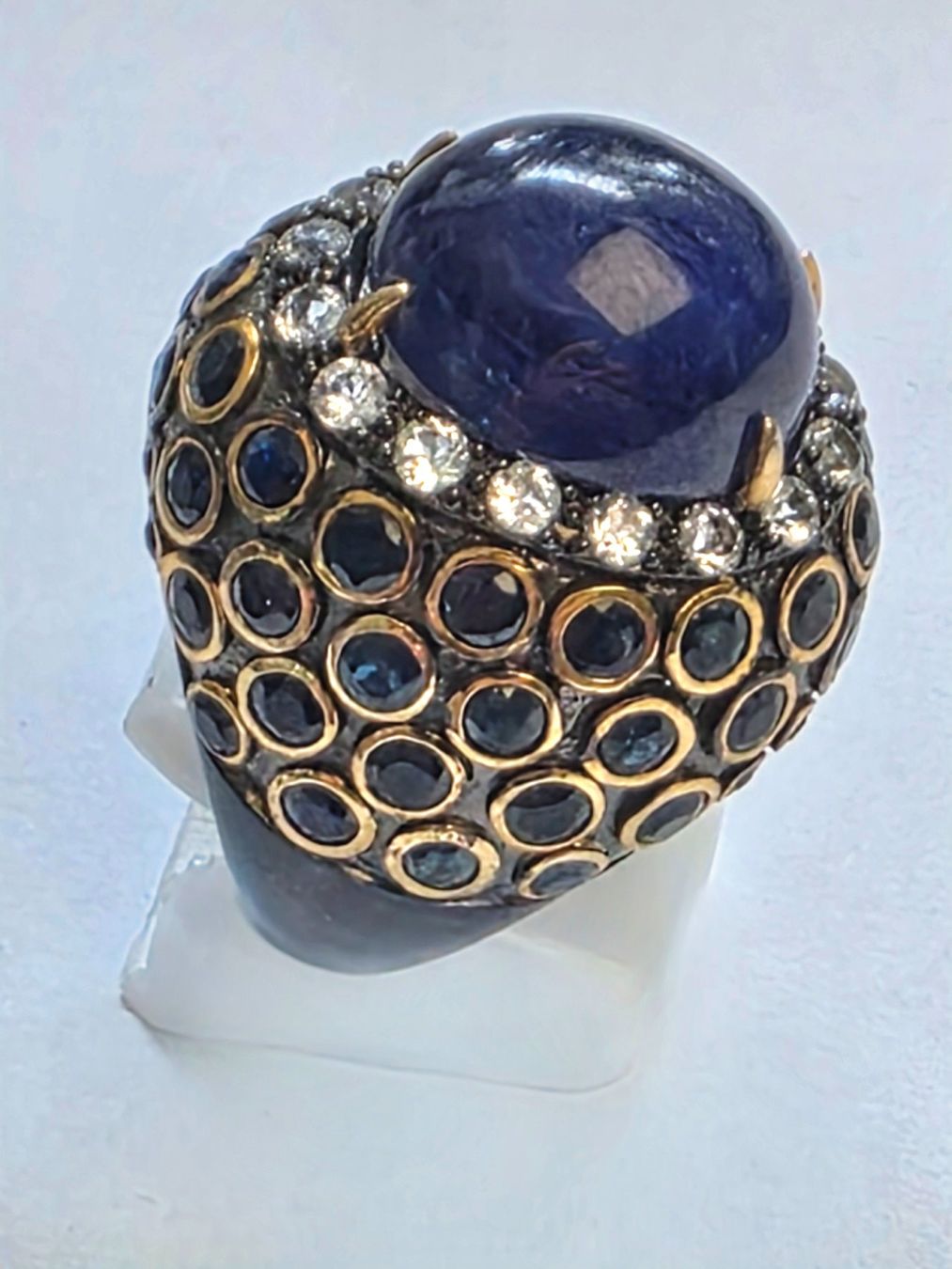 Anelli: Ring mit Saphir und Topas weiss Grösse 60 neu – Nuovo (secondo la descrizione) da Zürich venduto da adriben 1