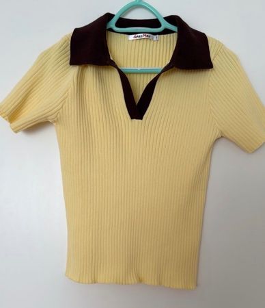 Damen Polo Shirt kurzarm Gelb Grösse M