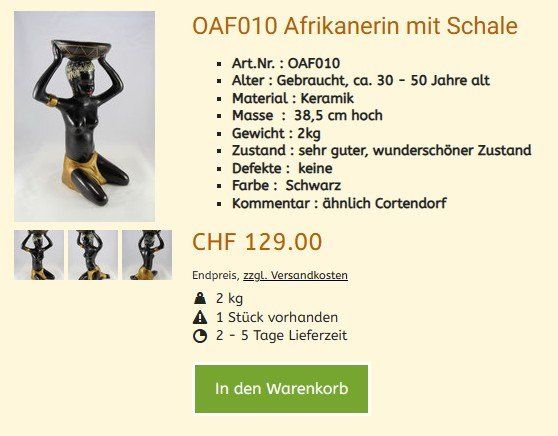 Statuette: Figur OAF010  ,  Sammlungsauflösung – Usato da Hagenbuch ZH venduto da cougar1 1
