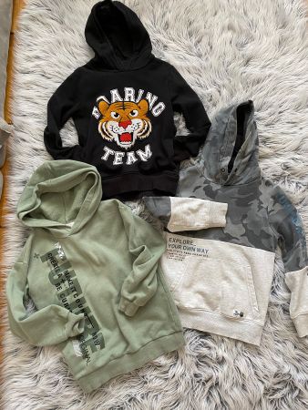 3 Hoodies mit Kapuze, Gr.122-128