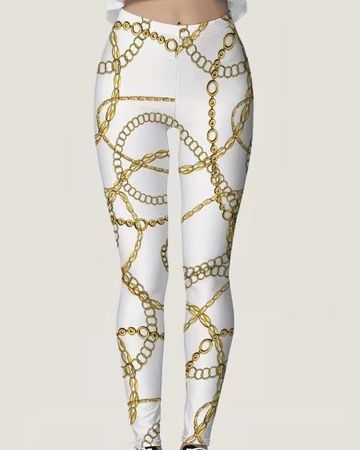 ⚜️ Luxury Leggins weiss/gold, Gr. S/36 – NEU!