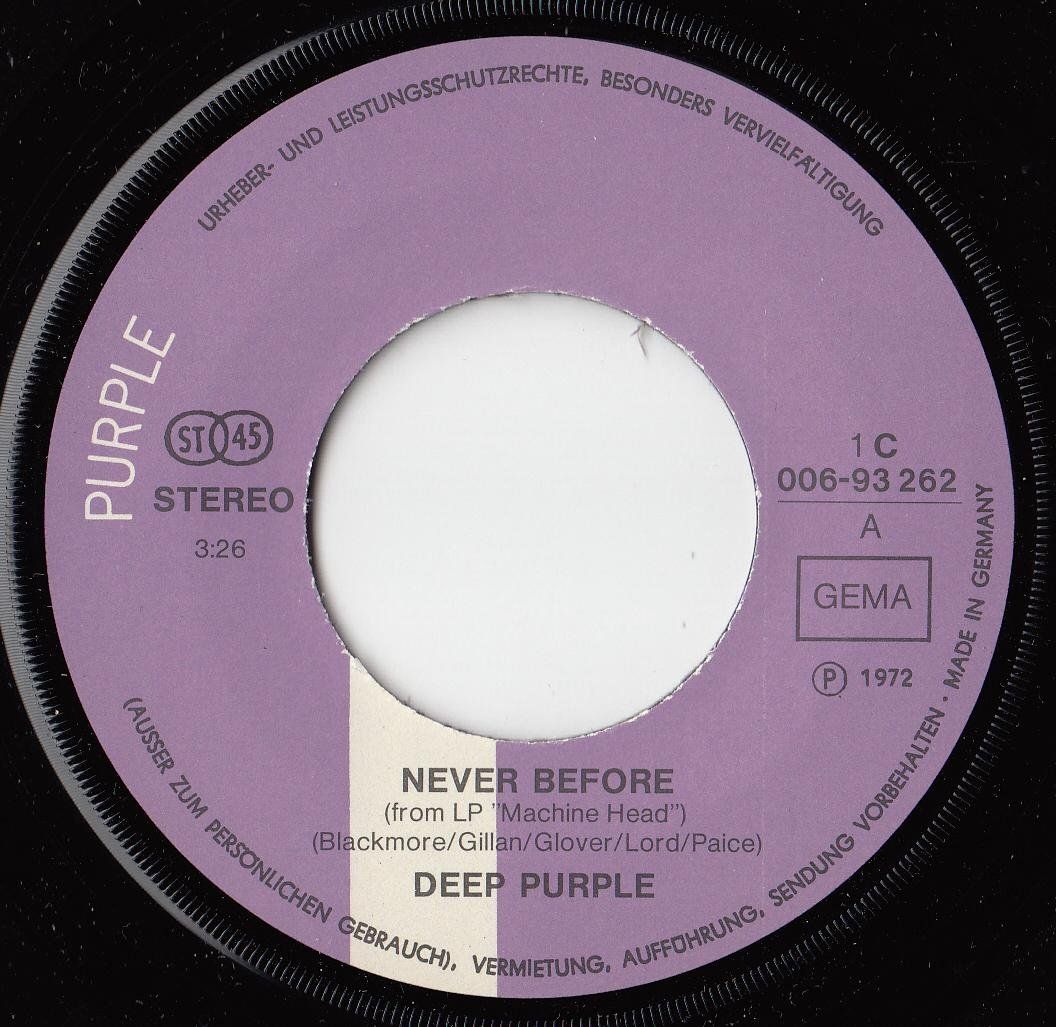 Schallplatten: Deep Purple Vinyl Single von 1972 – Gebraucht aus Volketswil von Abcrecords 2