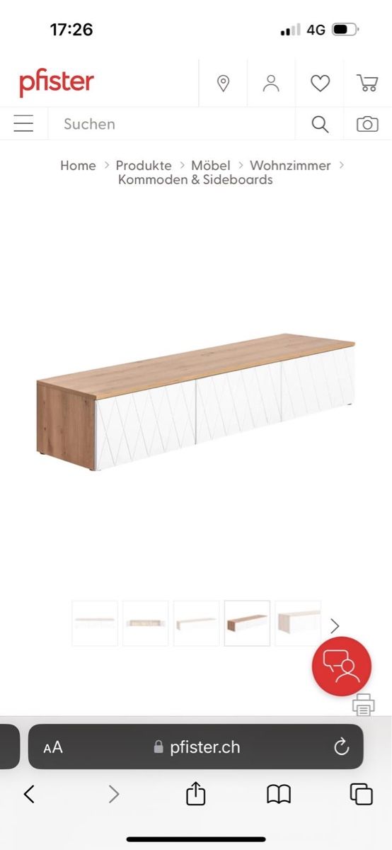Pfister Mobili TV: Side-/Lowboard mit passendem Wandtablar – Nuovo (secondo la descrizione) da Meisterschwanden venduto da rogergro